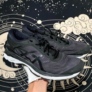 Asics Gel-Kayano 24 T799N Athletic Sneaker Womens 8.5 Black Jacquard Gym Running